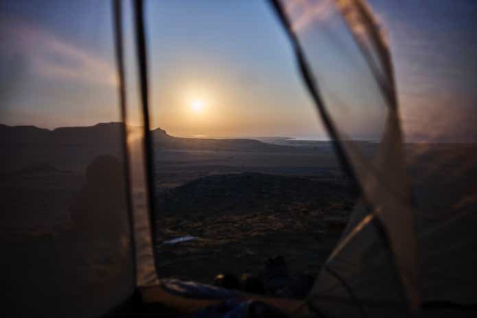 父と子でエジプトキャンプ