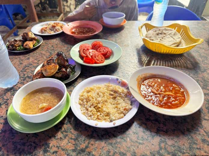 父と子でエジプトキャンプ