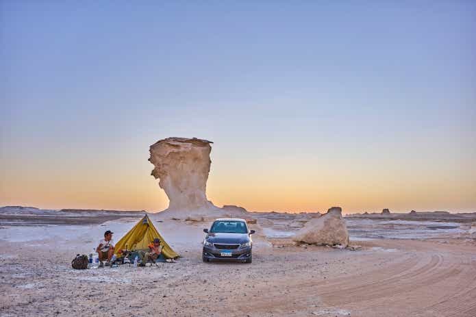 父と子でエジプトキャンプ