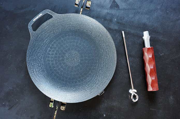 ラウンドグリルパンと持ち手