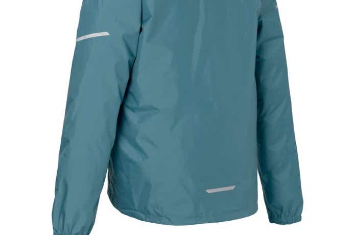 モンベル「クレッパー ジャケット Kid's 140-160」ターコイズの反射テープ