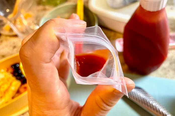 無印良品のチャック付き調味料用小分け袋の使用例