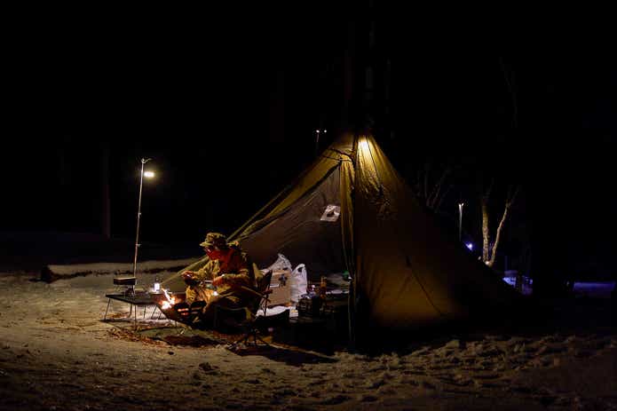 ソロキャンプの様子