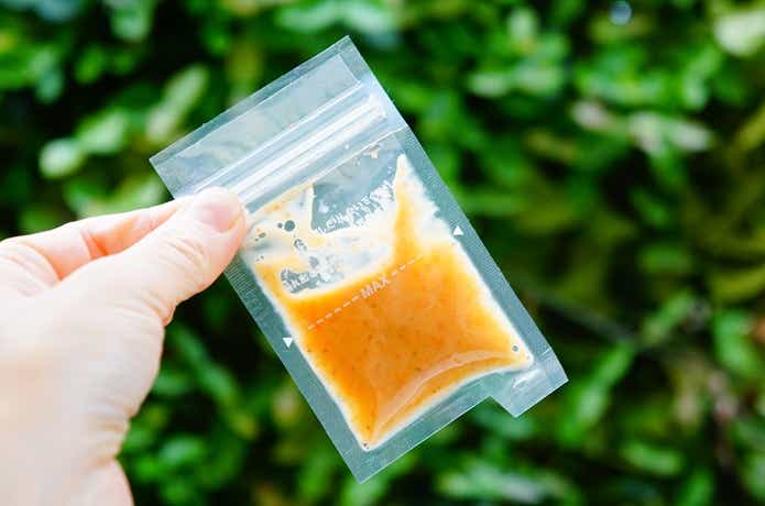 無印良品のチャック付き調味料用小分け袋の使用例