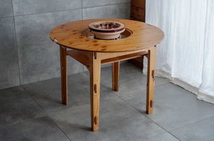 ヨカ SHICHIRIN TABLEに七輪をのせる