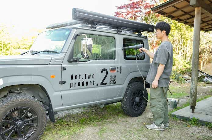 アイリスオーヤマ「ハンディウォッシャー」_ジムニー洗浄