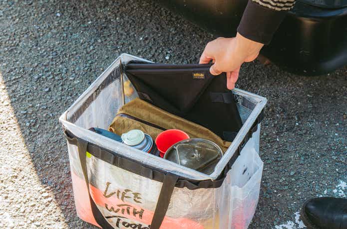 sotolaboのPop up Mesh Container L（ポップアップメッシュコンテナ L）