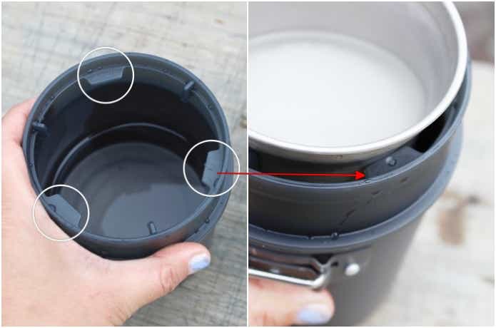 スペーサーを上から