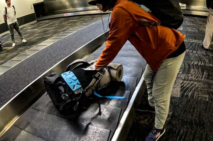 飛行機の荷物受取