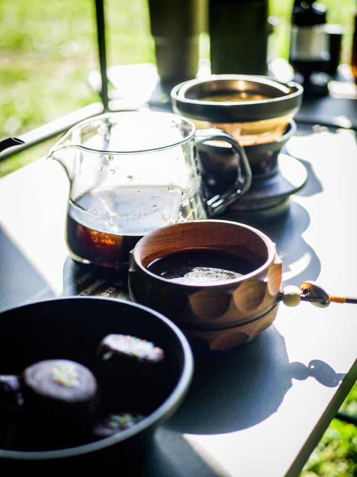 coresのゴールドフィルターでコーヒータイムしているところ