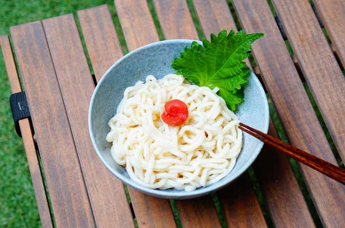 カルディの梅おろしつゆで冷やしうどん