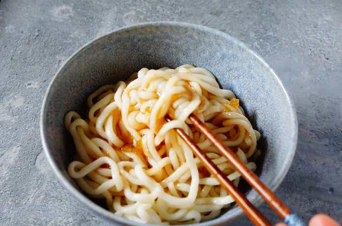 カルディの梅おろしつゆと冷やしうどん