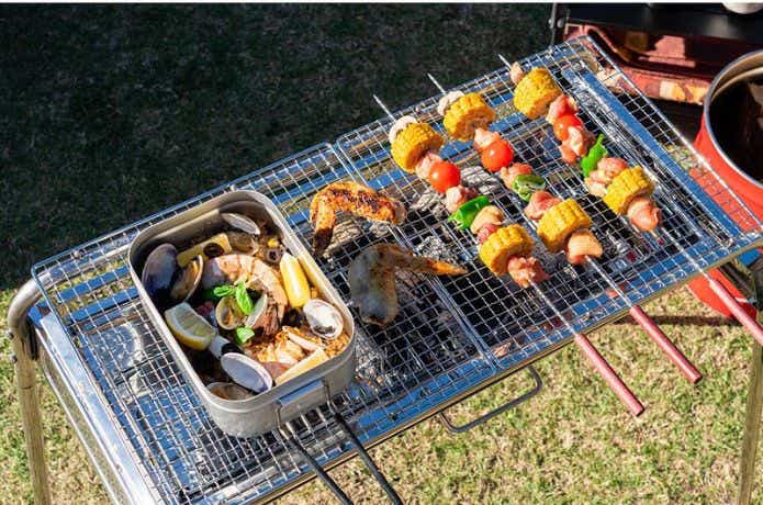 コーナンオリジナル SOUTHERNPORT　足し炭が簡単なステンレスＢＢＱコンロでバーベキュー