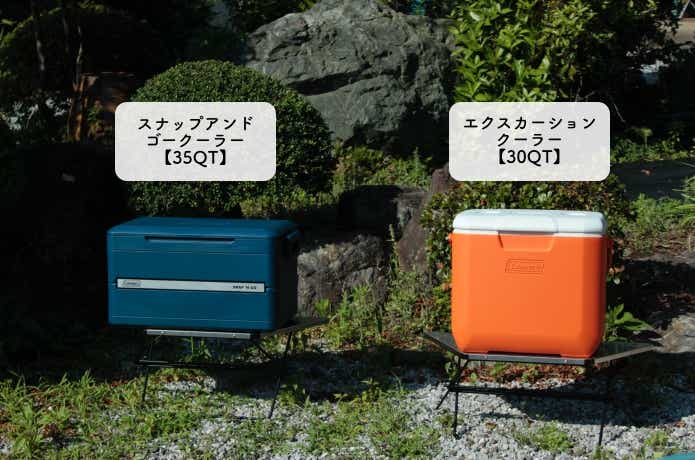 2つのハードクーラーを並べてある