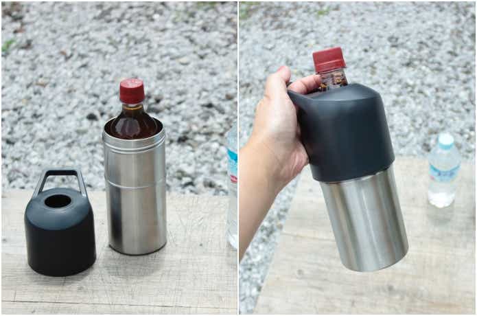 保冷ペットボトルホルダーの使用例