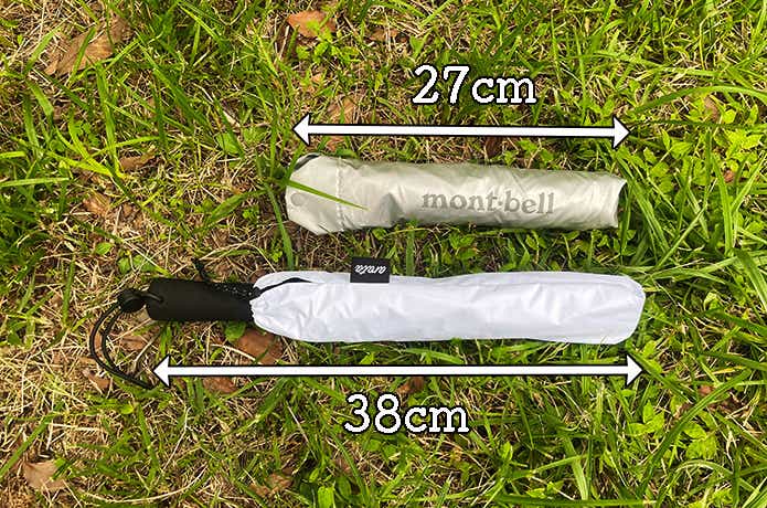 モンベル「トレッキング サンブロックアンブレラ 55」とarata「AU-08」