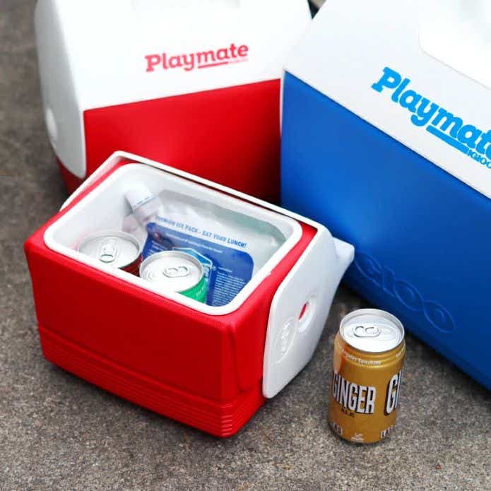 イグルー「PLAYMATE」に缶飲料を入れる