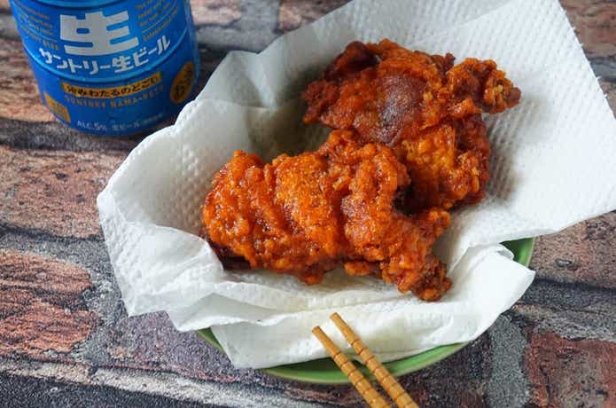 業務スーパーの鶏排(ジーパイ)とビールで晩酌イメージ