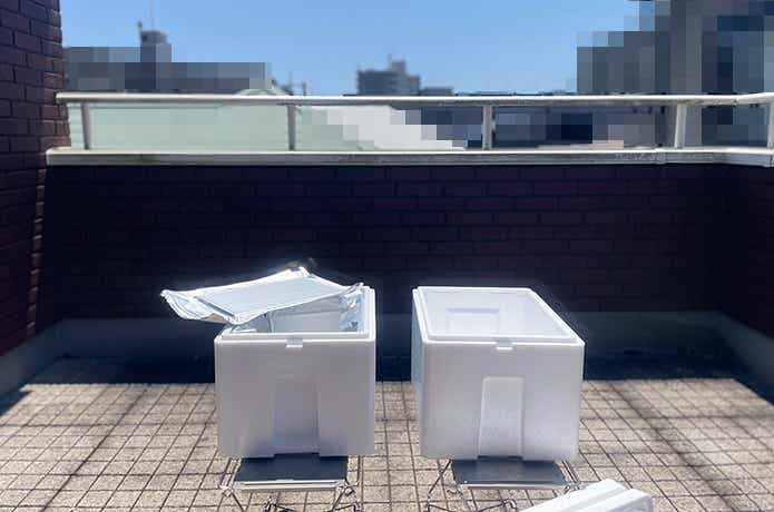 屋上検証セット（発泡スチロール2個）