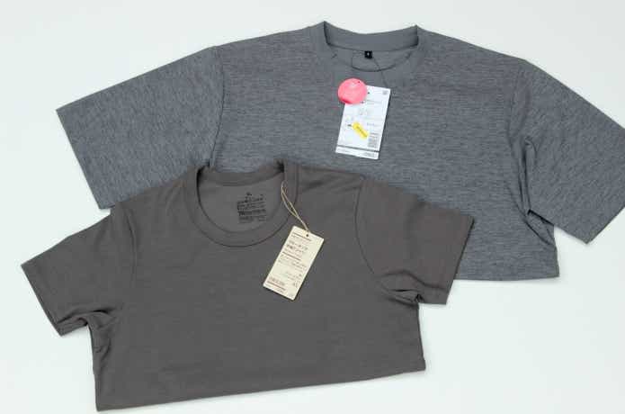 無印良品とワークマンの汗じみ防止Tシャツ