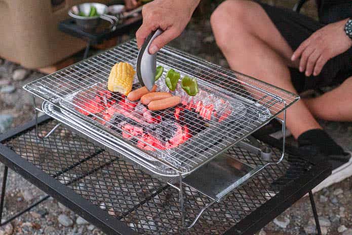 100均アルミトレーでBBQ