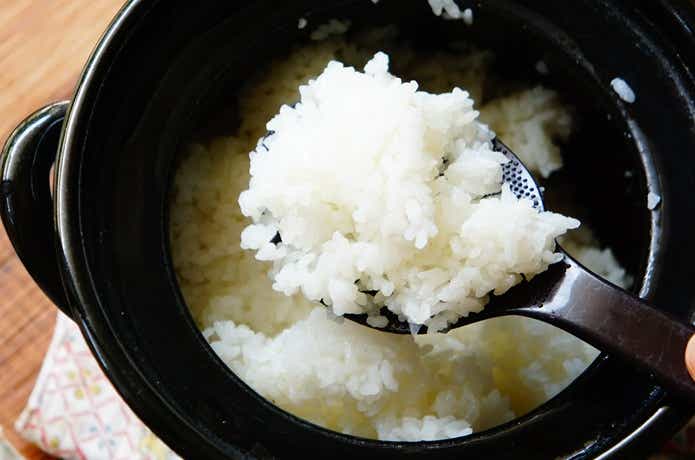 無印良品のごはん鍋でレンジ炊飯したごはん