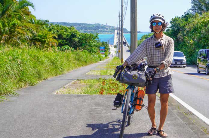 自転車キャンプ中のたかにぃ