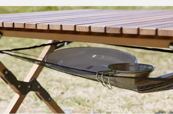 WAQ「Folding Wood Table」の小物を置くネット