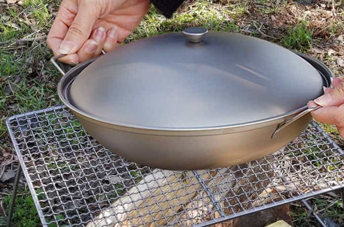 チタンマニアの焚き火鍋