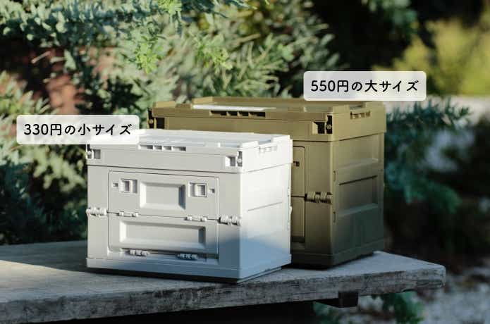 丈夫なフタ付コンテナボックス2つのサイズ