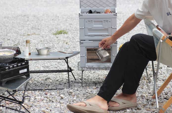 丈夫なフタ付コンテナボックス大の使用例