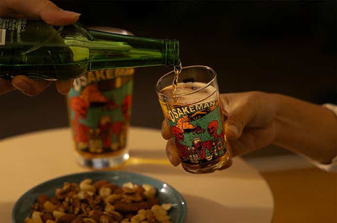 HILLS FIELD「OSAKEMANミニグラス -180ml-」瓶ビール