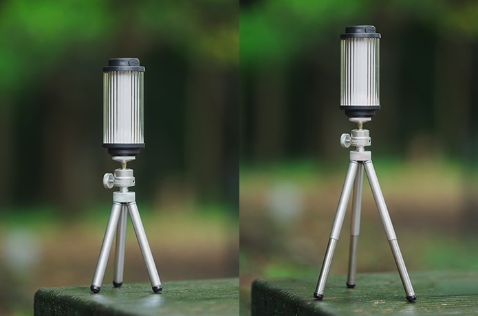 通常の高さのMiniPod38と脚を伸ばしたMiniPod38